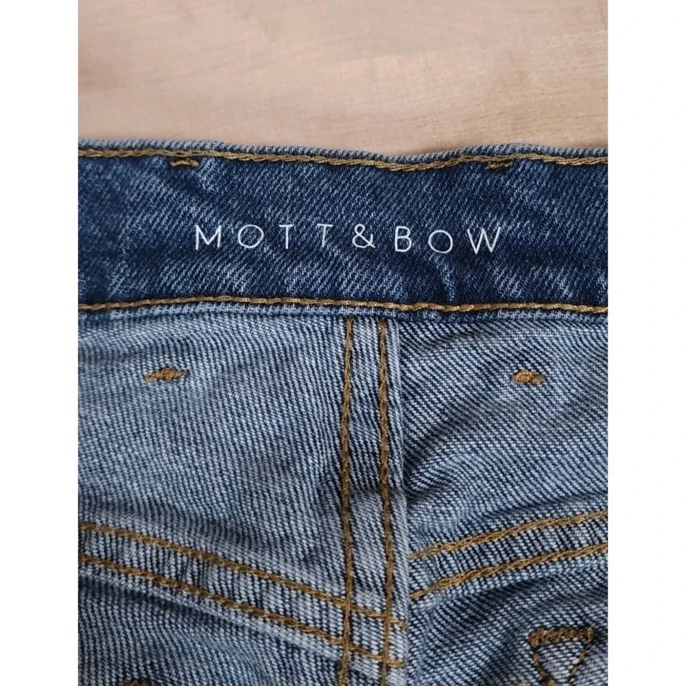 Mott & Bow Mens Med Wash Denim Jeans Straight Leg Mid Rise 5-Pocket 36x34